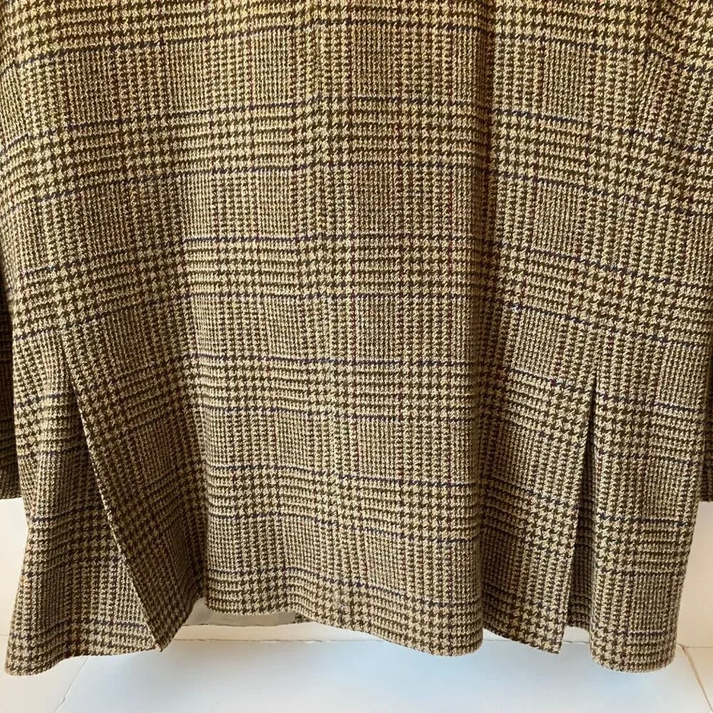 Ralph‎ Lauren brown wool tweed sport jacket blazer 3 buttons office men 44T
